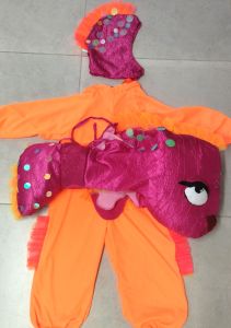 Kids Costumes to Hire - Pink & Orange Fish - headpce, onesie, ride-on = 3pce